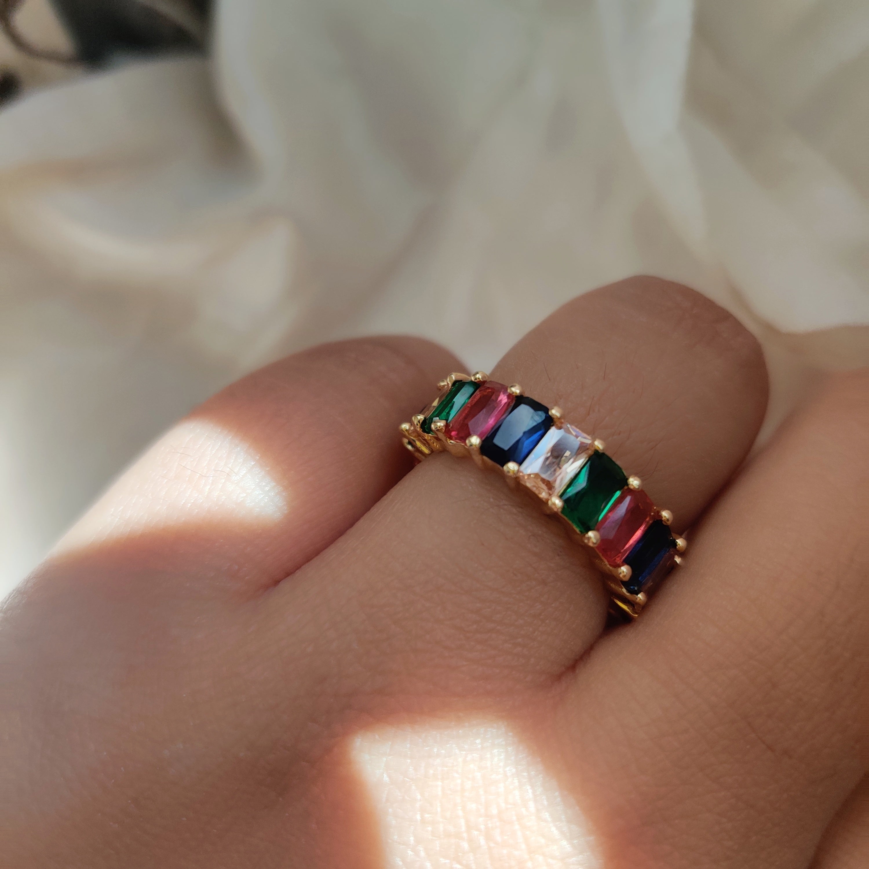 Rainbow Ring Gold Silver Shop Lady Finch