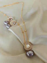 Load image into Gallery viewer, Kundan &amp; CZ Chain Necklace Set
