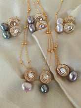 Load image into Gallery viewer, Kundan &amp; CZ Chain Necklace Set
