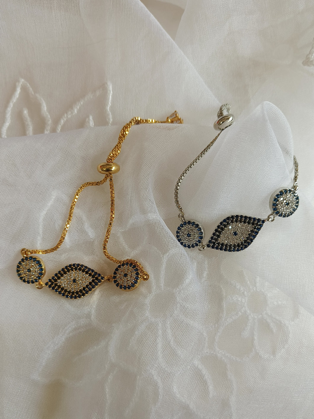 Allium Evil Eye Bracelet - Silver/Gold