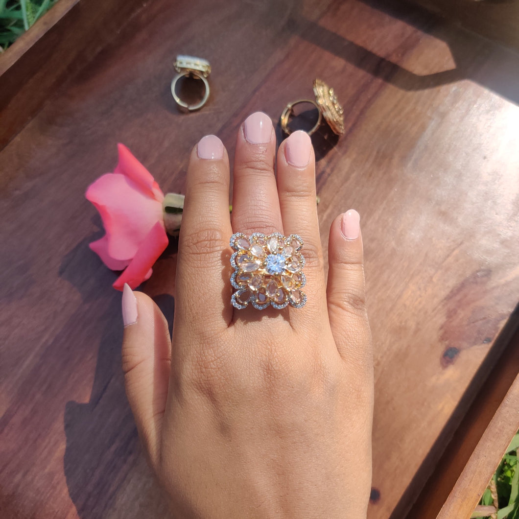 Carme CZ square ring