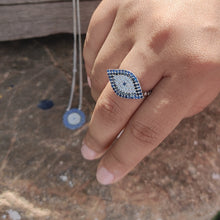 Load image into Gallery viewer, Allium Evil Eye Ring (Rose Gold/Silver)

