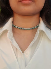Load image into Gallery viewer, Manila choker set ( Emerald / Sapphire colour)
